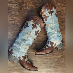 Lane Dawson Turquoise Western Boots Size 6.5